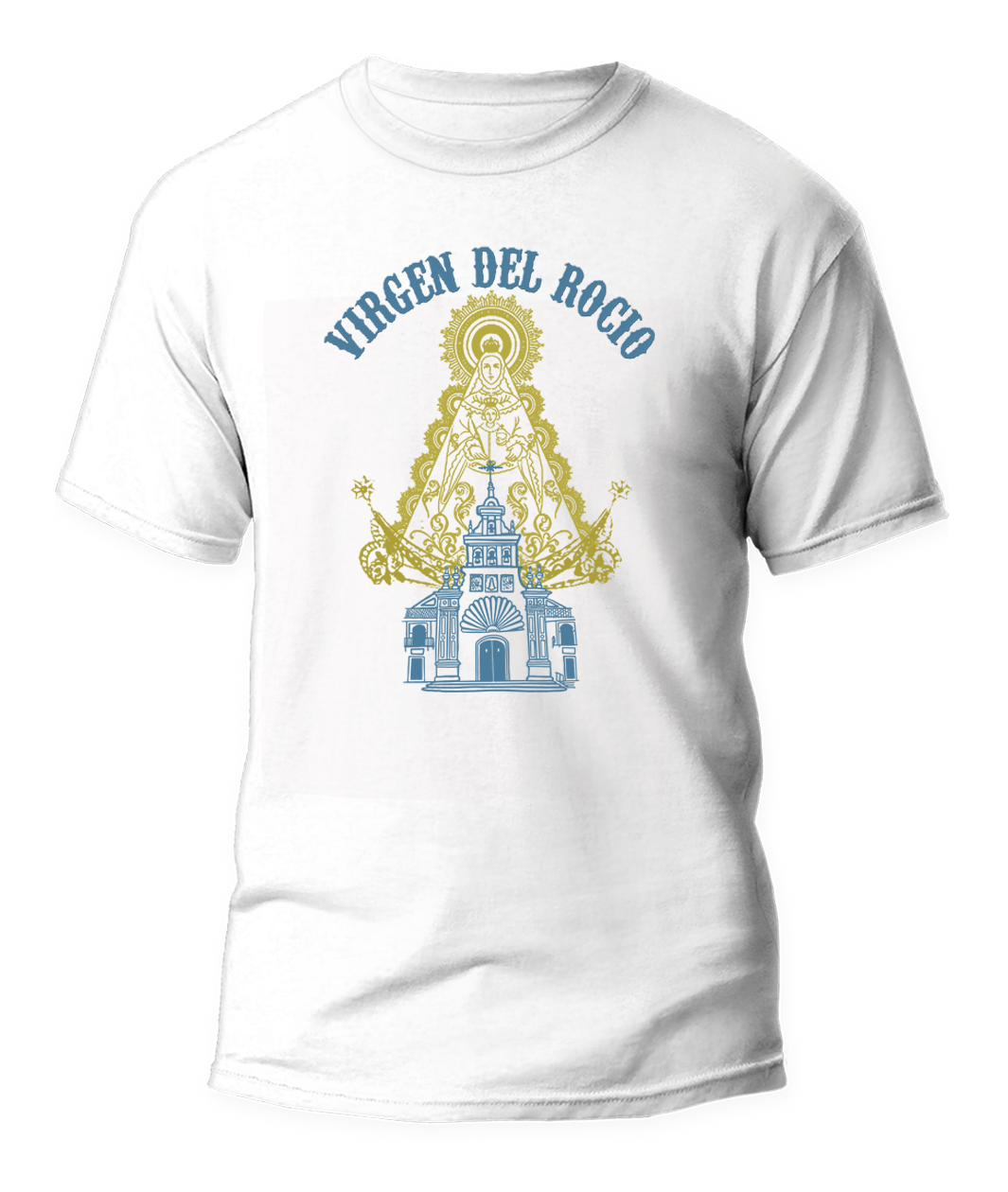camiseta unisex virgen del rocio blanca